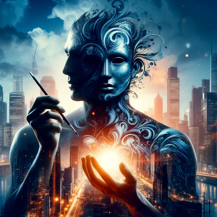 Je suis celui qui suis - Image conçue par Intelligence Artificielle Générative - Réseau social gratuit Demain l'Homme, pour les amoureux de la Vie, ex Plateforme d'actualités SOS-planete, publication Web de l'association française Terre sacrée à but non lucratif