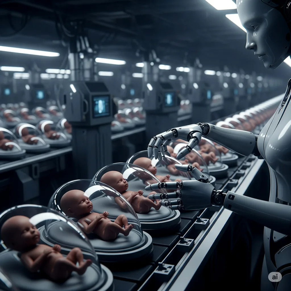 Futur dystopique d'une chaine de fabrication d'humains transgénique - Génie génétique et transhumanisme - Demain l'Homme, ex SOS-planete