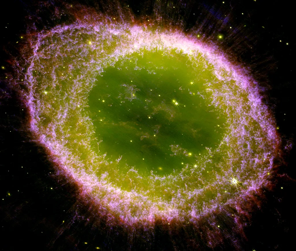 Nébuleuse de la Lyre revisitée par le télescope spatial James Webb, un futur système stellaire. Demain l'Homme, ex SOS-planete
